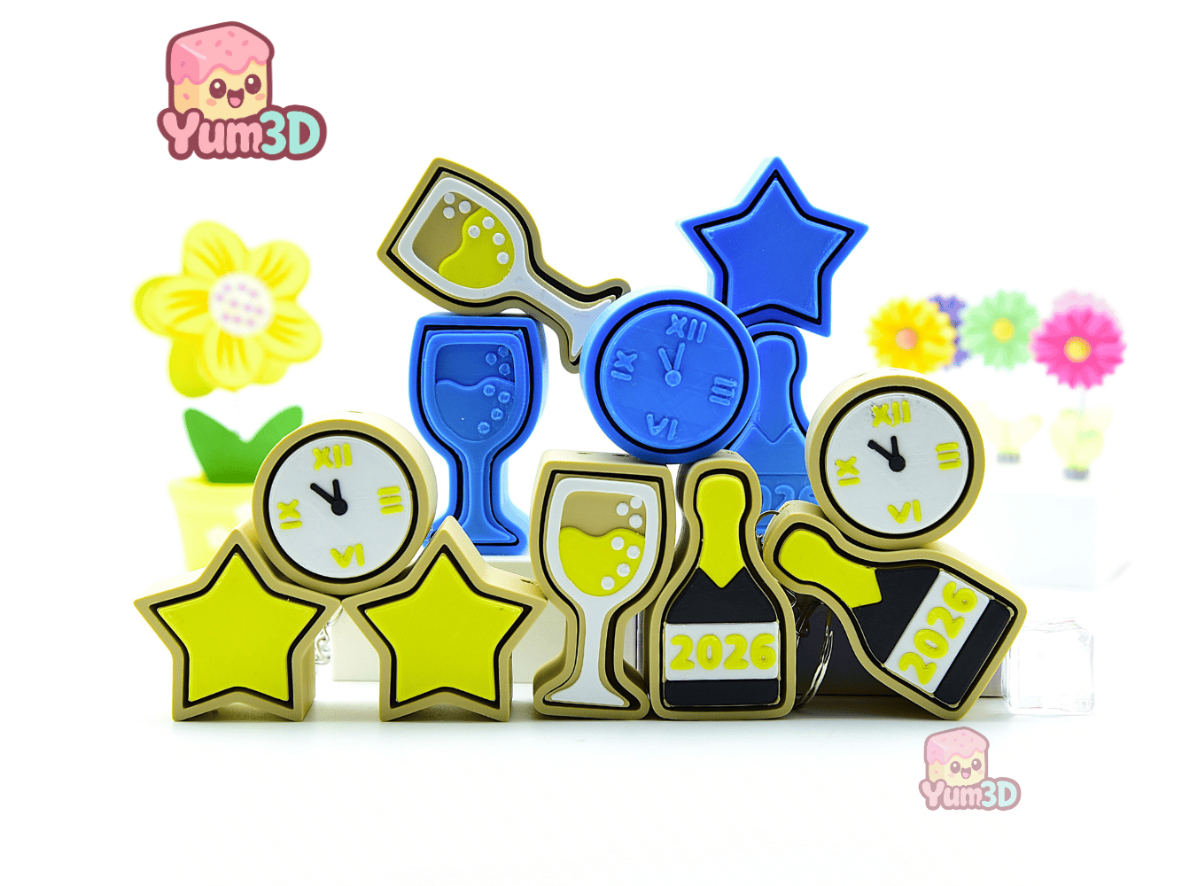 Yum3D-New Year's Celebration Cookies Set of Clicker Keychains_08.png