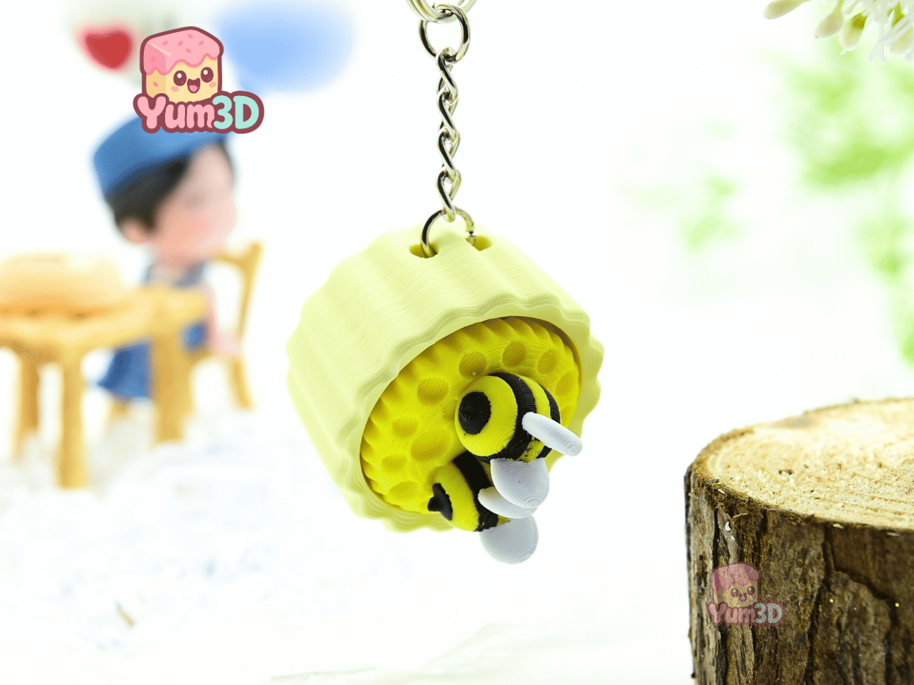 Yum3D-Bee On Cupcake Fidget Clicker Keychain_07.png