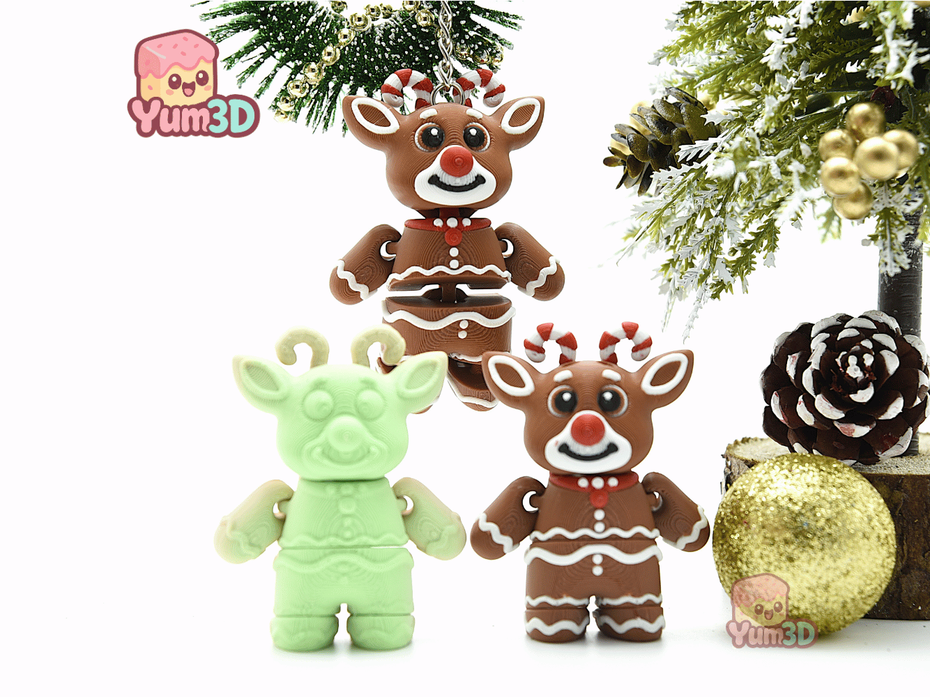 Yum3D-Christmas Gingerbread Reindeer Articulated Keychain_04.png