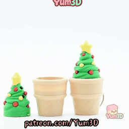 Yum3D-Christmas Ice Cream Tree Fidget Clicker Keychain_11.gif