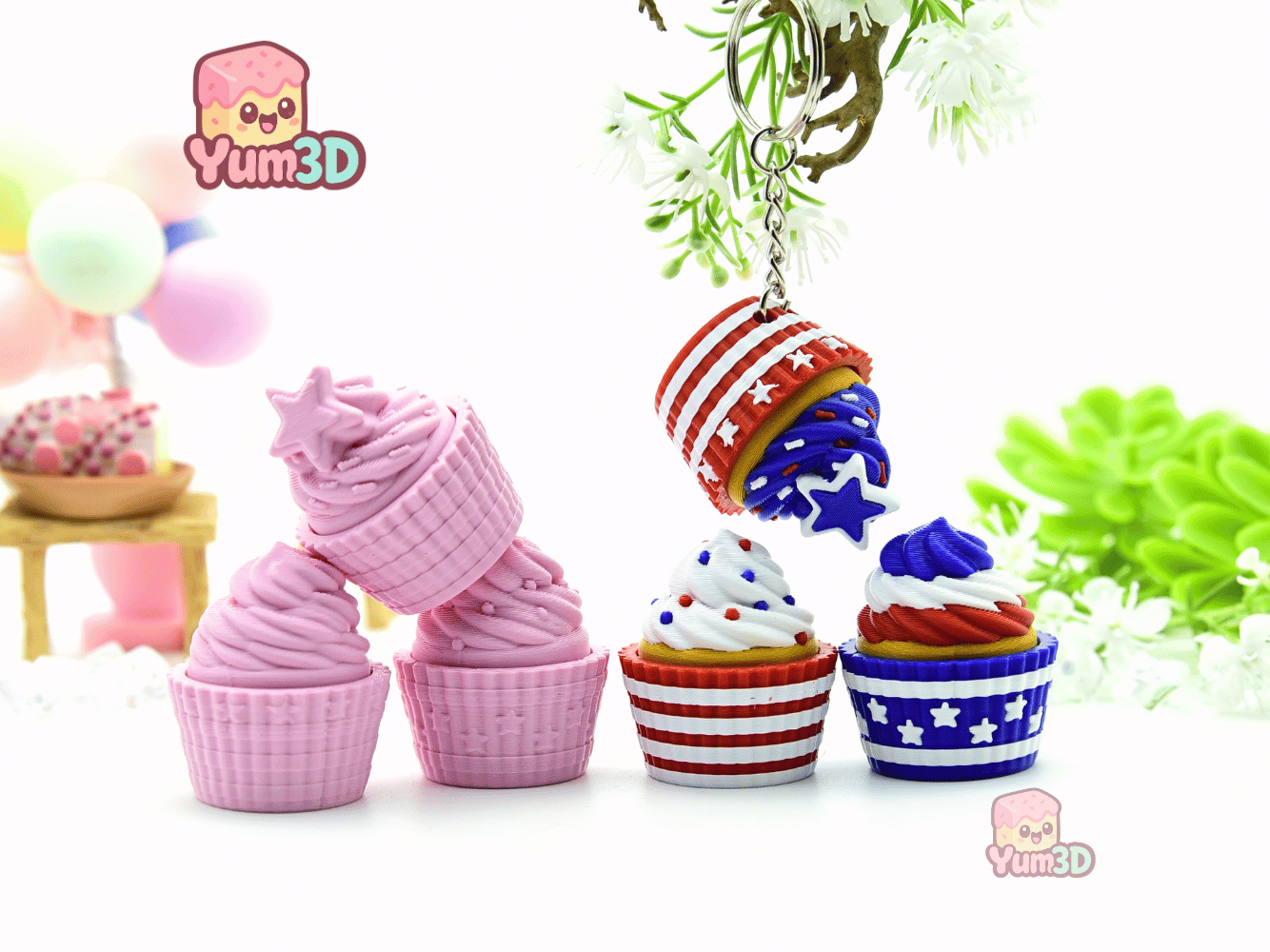 Yum3D-July 4th Cupcake for Food Lovers Set of Clicker Keychains_05.png