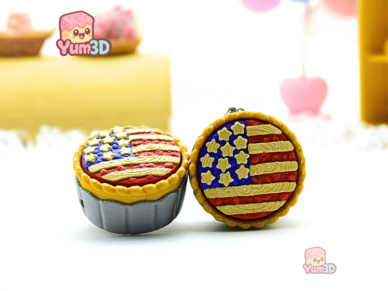 Yum3D-American Flag Pie for July 4th Fidget Clicker Keychain_10.png