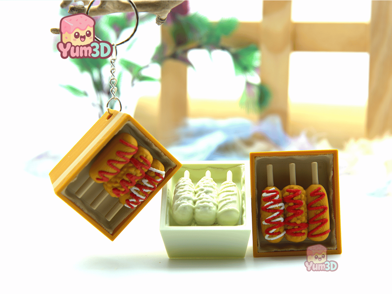 Yum3D-Kawaii Corn Dog Box Fidget Clicker Keychain_05.png