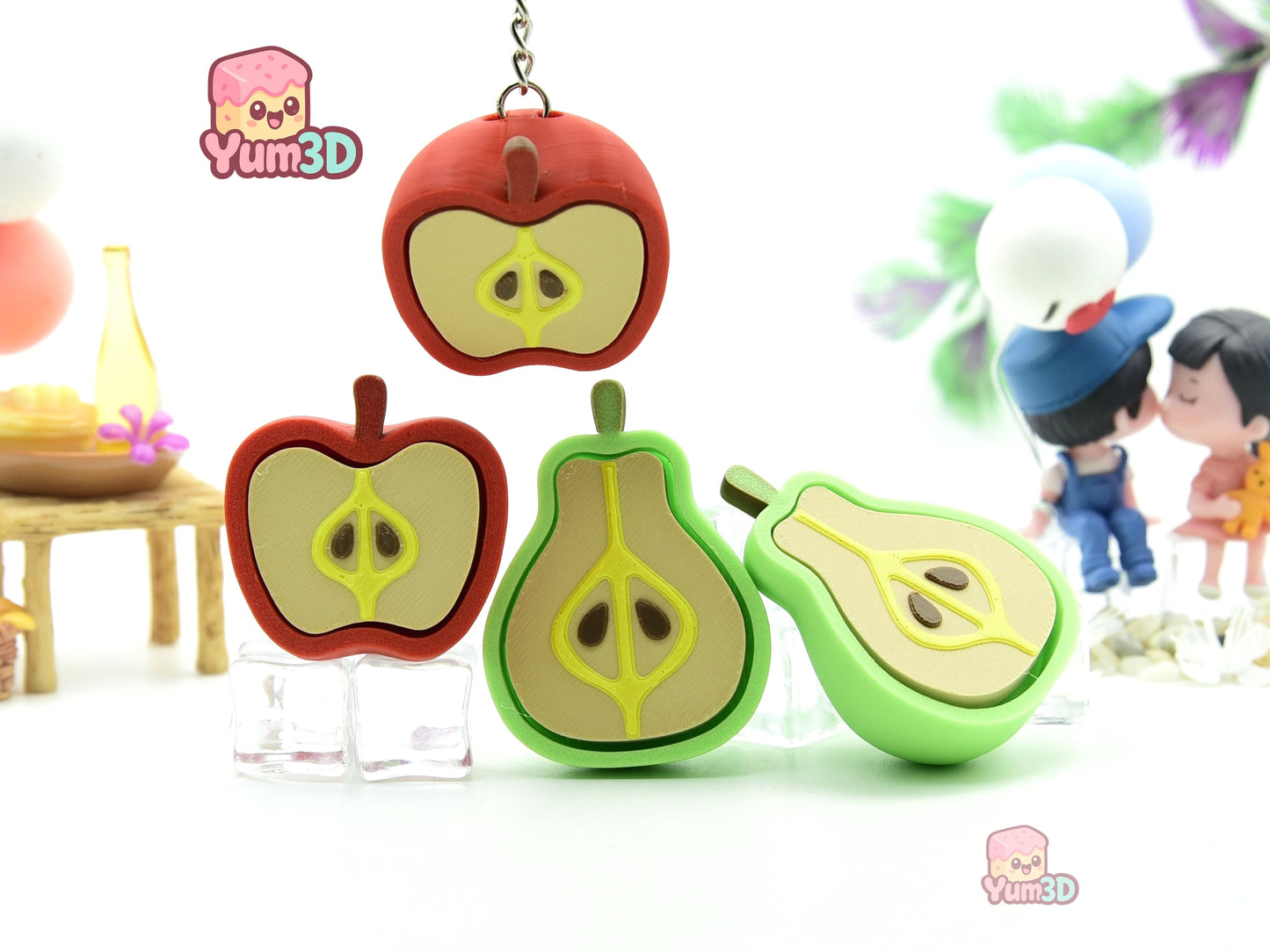 Yum3D-Pear and Apple Set of Clicker Keychains_09.jpg