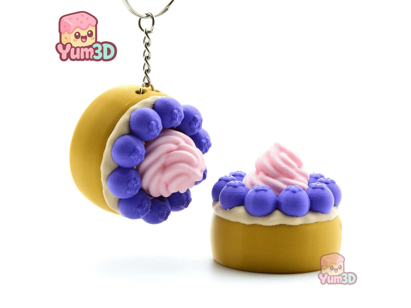 Yum3D-Blueberry Shortcake for food lovers Fidget Clicker Keychain_10.png