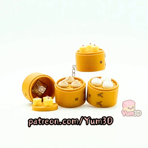 Yum3D-Dim Sum Steamer Basket Set of Clicker Keychains_11.gif