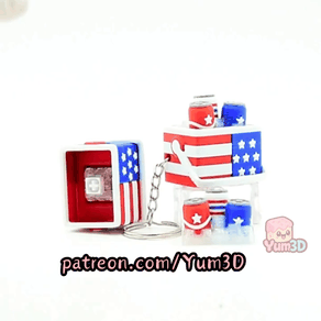 Yum3D-American Flag Soda Cooler Fidget Clicker Keychain_11.gif