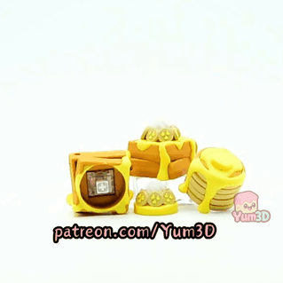 Yum3D-Pancake and Waffle Stack Set of Clicker Keychains_11.gif