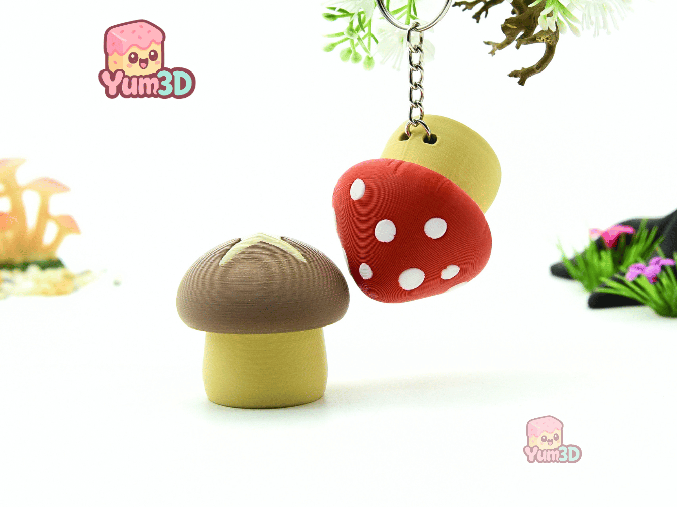 Yum3D-Mushroom Duo for Mushroom Lovers Fidget Clicker Keychain_07.png