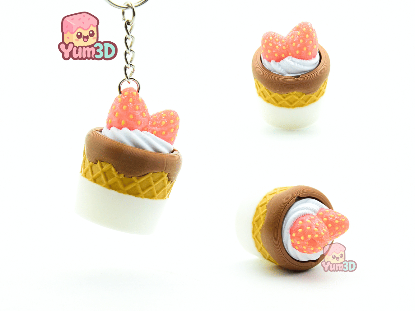 Yum3D-Strawberry Velvet Cone Fidget Clicker Keychain_02.png
