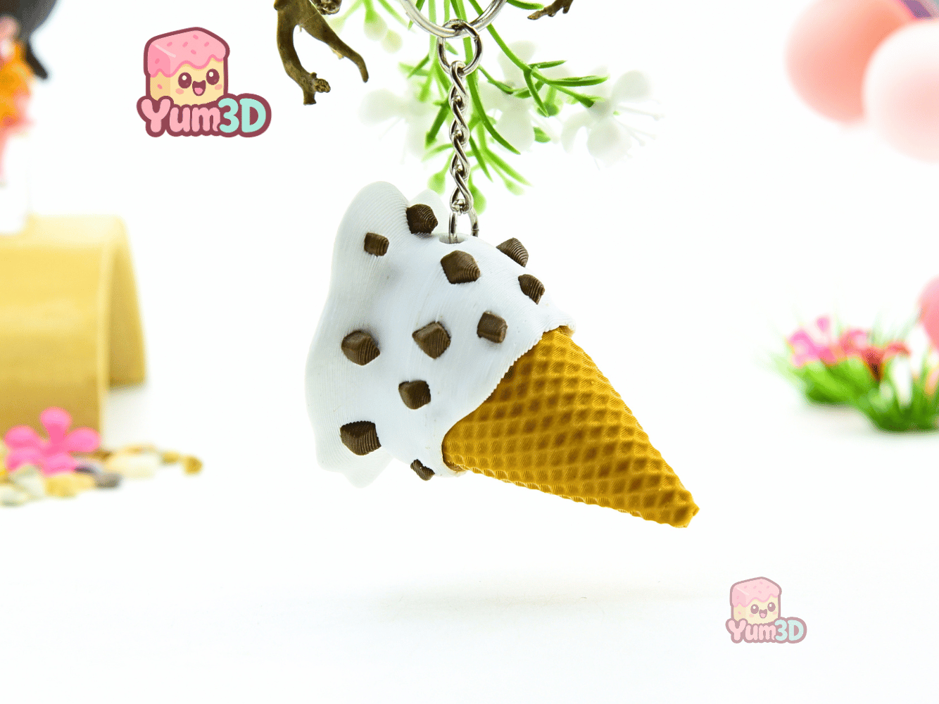 Yum3D-Melted Ice Cream for Food Lovers Fidget Clicker Keychain_07.png