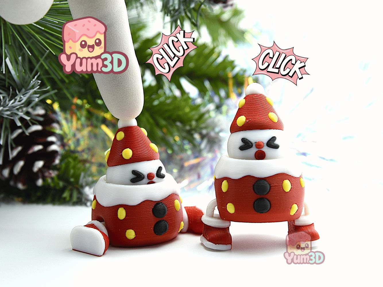 Yum3D-Snowy Holiday Strawberry Articulated Fidget Clicker Keychain_01.png