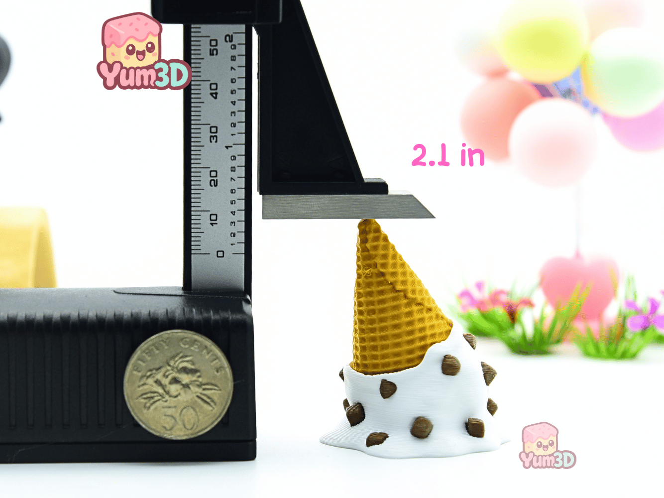 Yum3D-Melted Ice Cream for Food Lovers Fidget Clicker Keychain_04.png