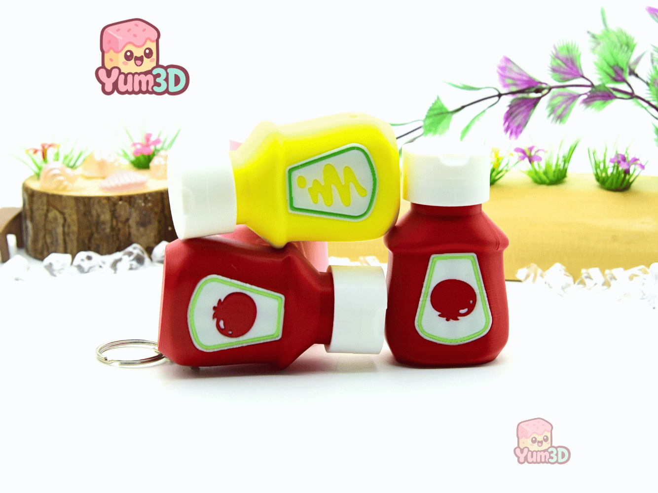 Yum3D-Ketchup and Mustard Fidget Clicker Keychain_09.png