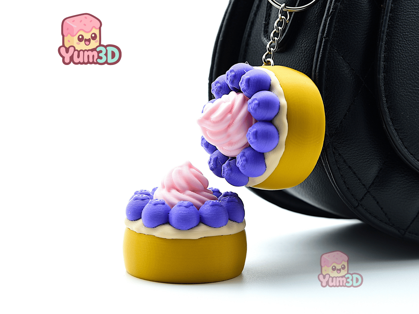 Yum3D-Blueberry Shortcake for food lovers Fidget Clicker Keychain_06.png
