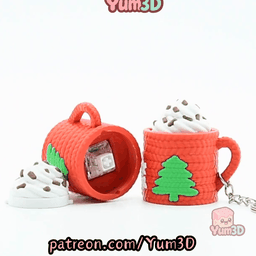 Yum3D-Christmas Hot Cocoa Cup Fidget Clicker Keychain_11.gif