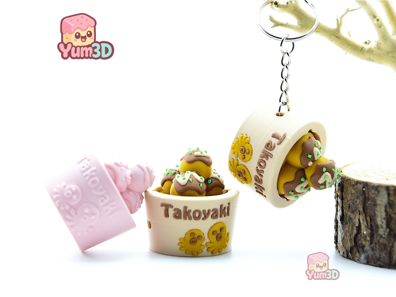 Yum3D-Takoyaki Delight for Food Lovers Fidget Clicker Keychain_05.png