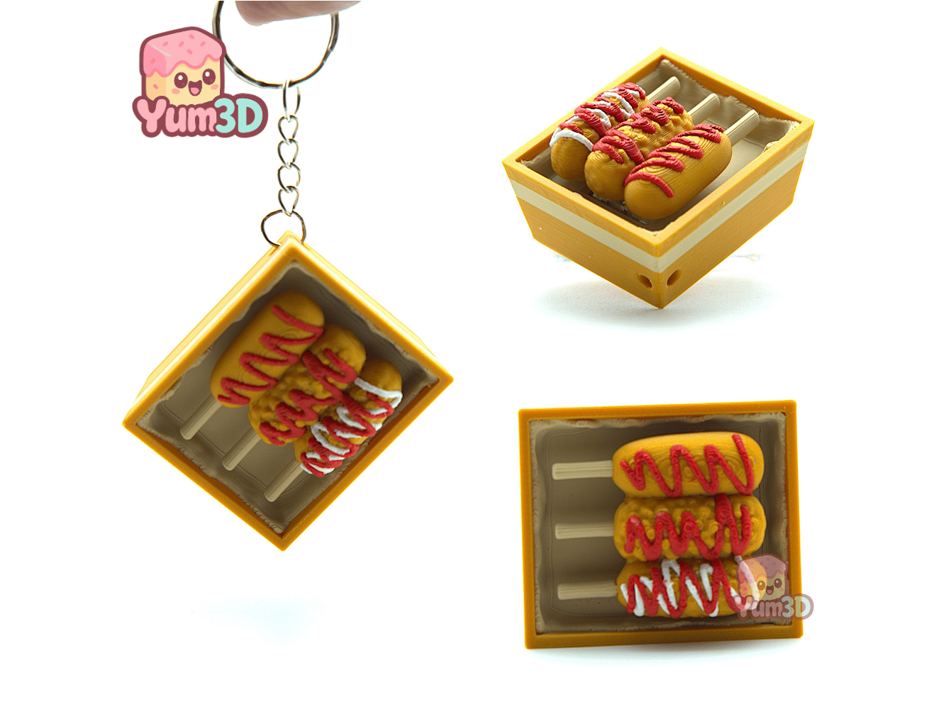 Yum3D-Kawaii Corn Dog Box Fidget Clicker Keychain_02.png