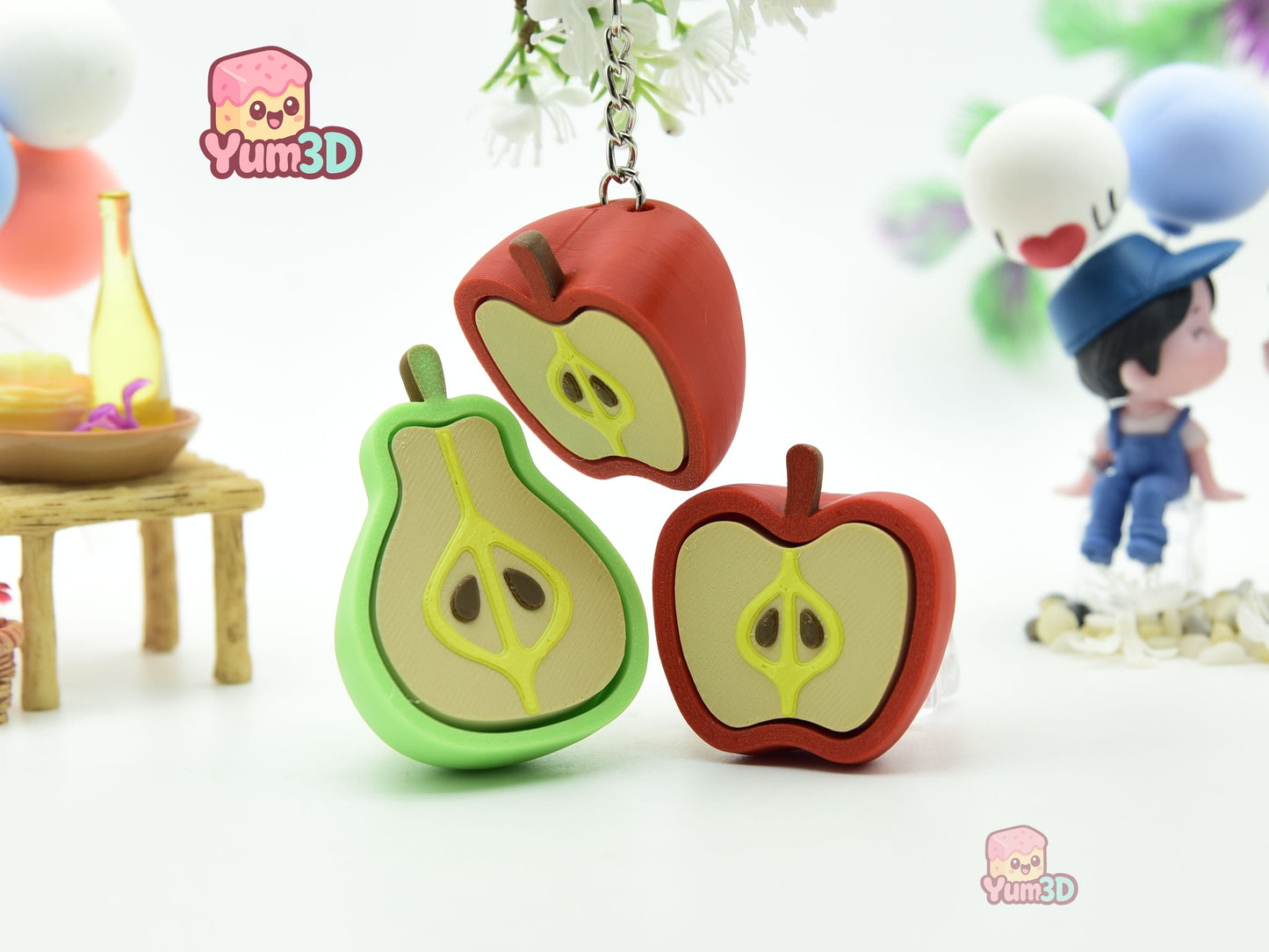 Yum3D-Pear and Apple Set of Clicker Keychains_05.jpg