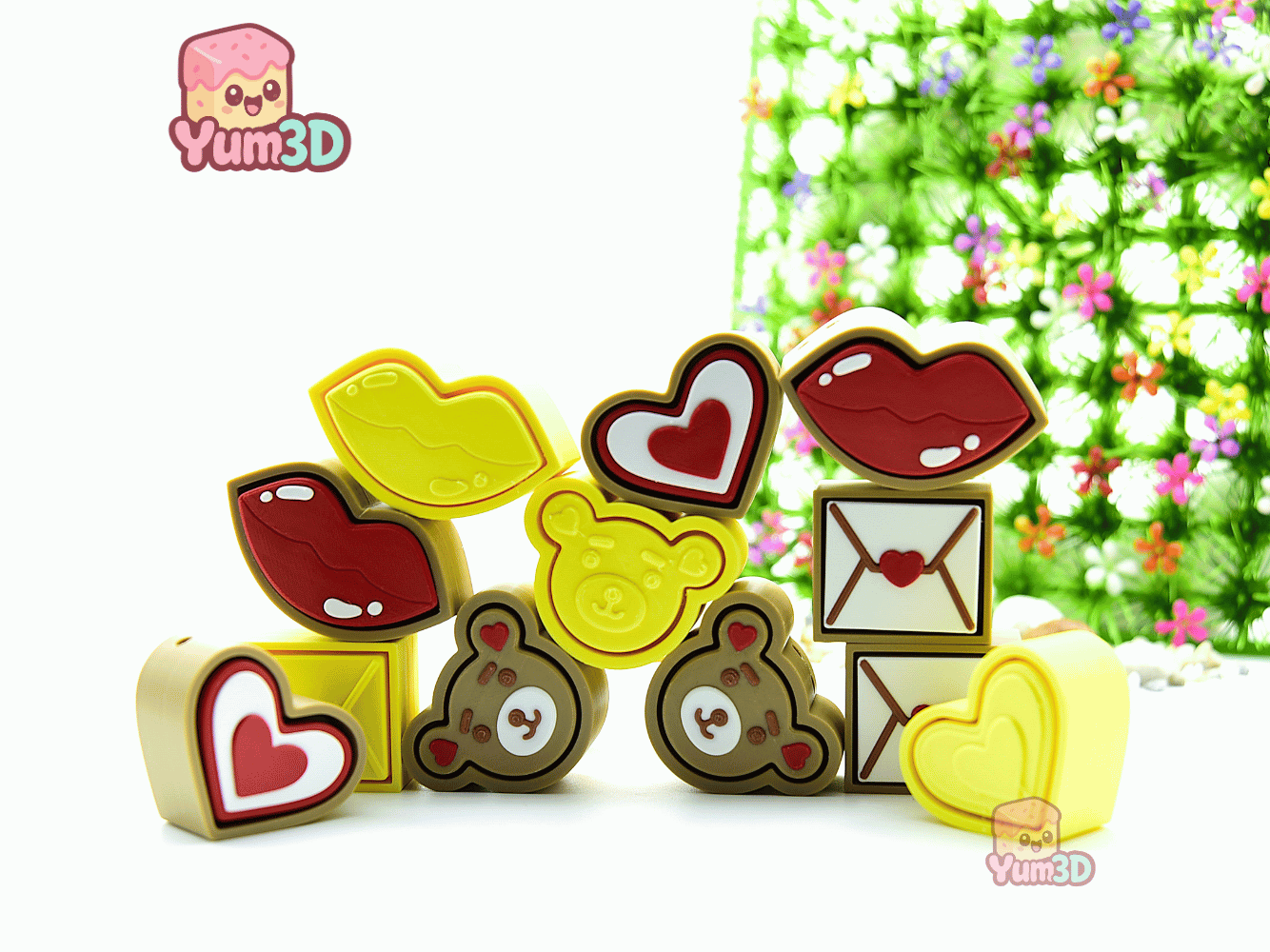 Yum3D-Valentine Cookies Set of Clicker Keychains_08.png