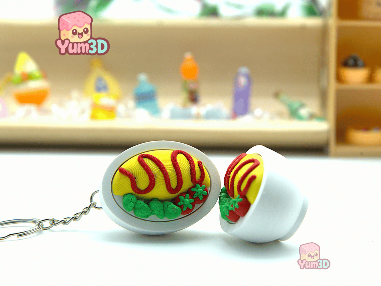 Yum3D-Omurice Delight for Food Lovers Fidget Clicker Keychain_09.png