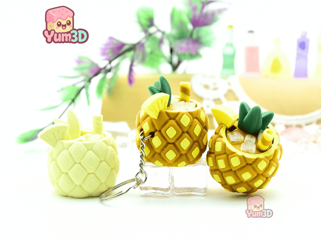Yum3D-Pineapple Colada Tropical Treat Fidget Clicker Keychain_08.png