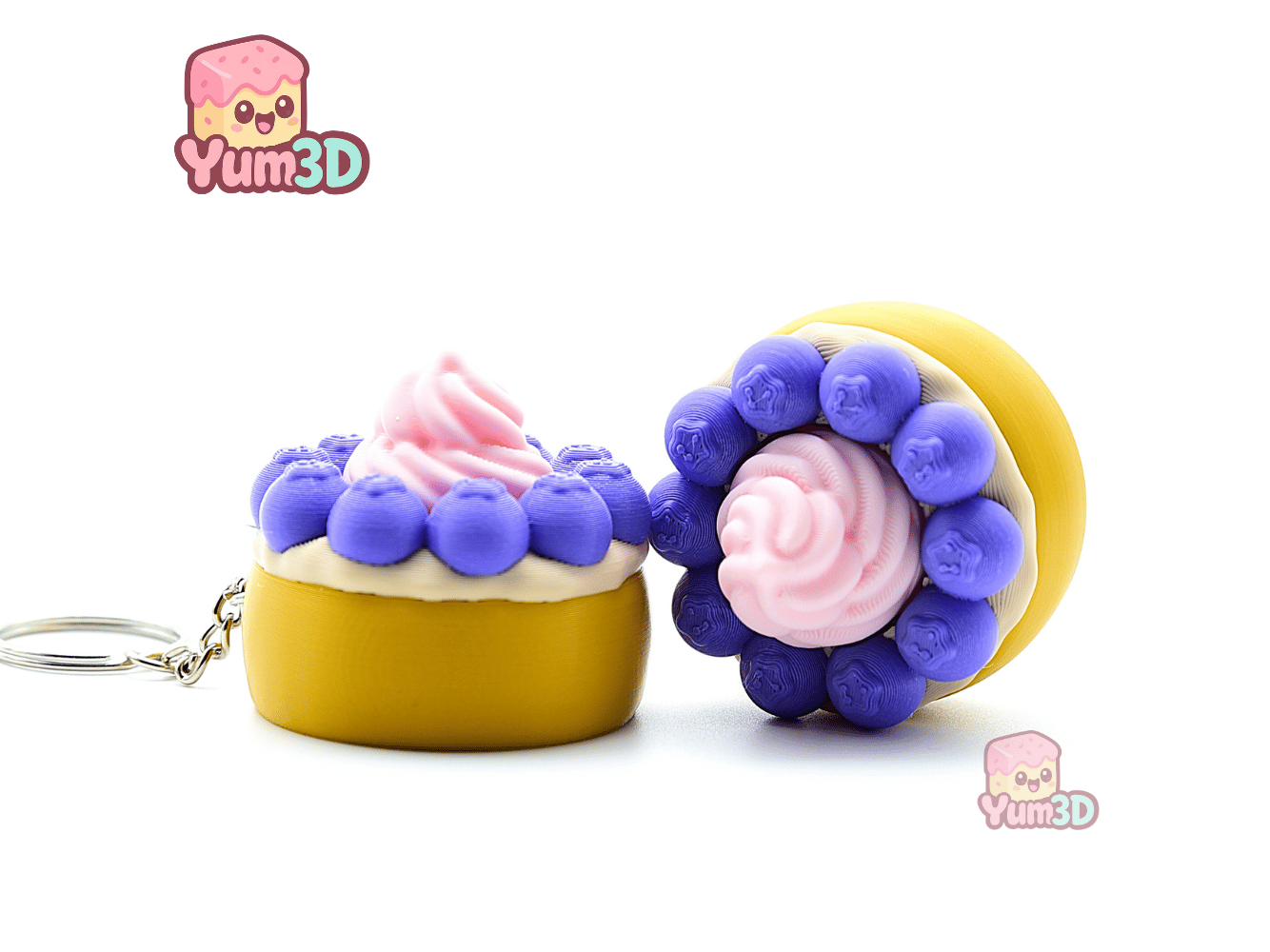 Yum3D-Blueberry Shortcake for food lovers Fidget Clicker Keychain_09.png