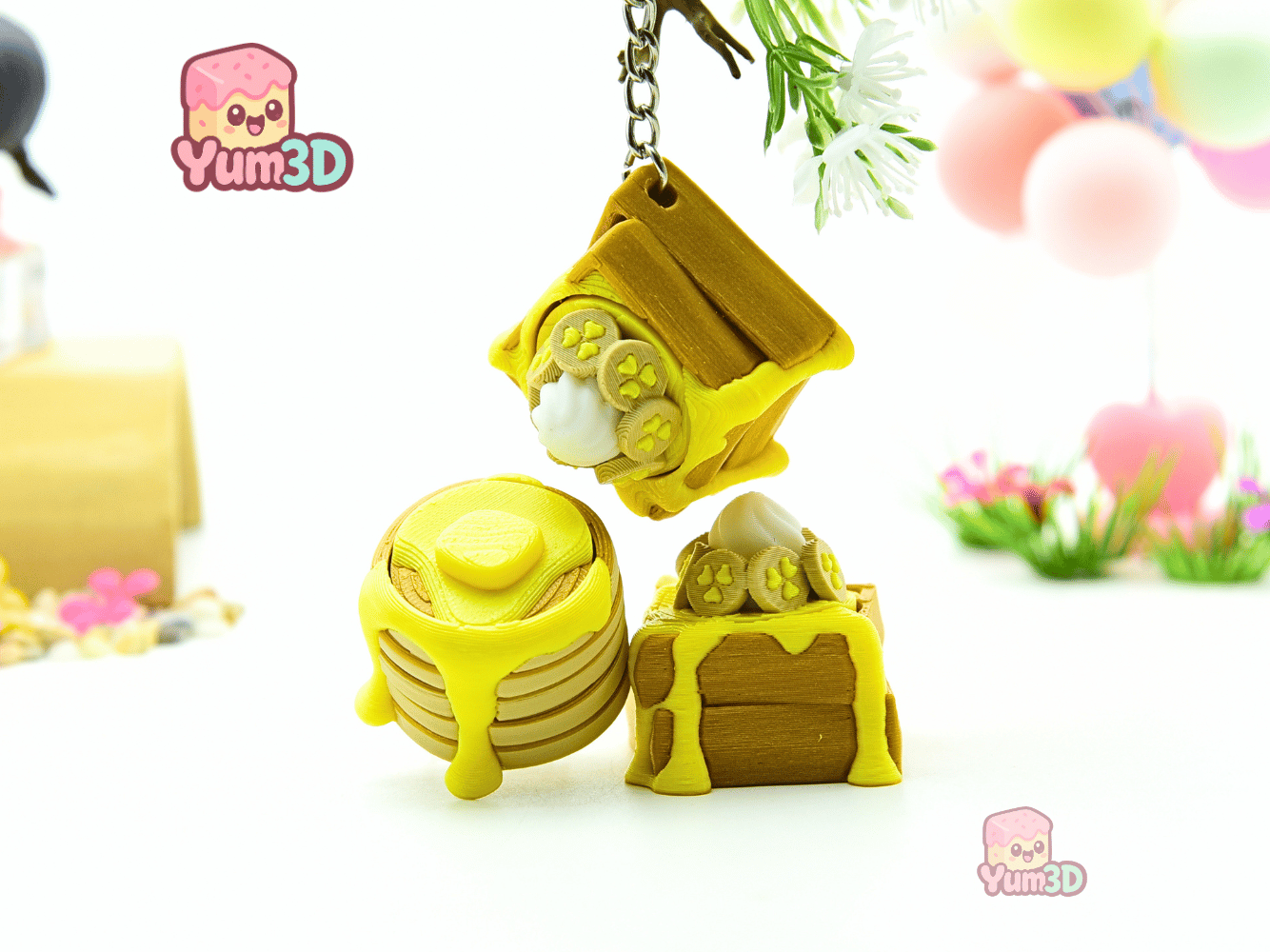 Yum3D-Pancake and Waffle Stack Set of Clicker Keychains_06.png
