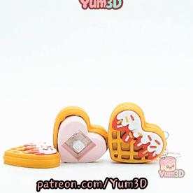 Yum3D-Valentine Heart Waffle Fidget Clicker Keychain_11.gif