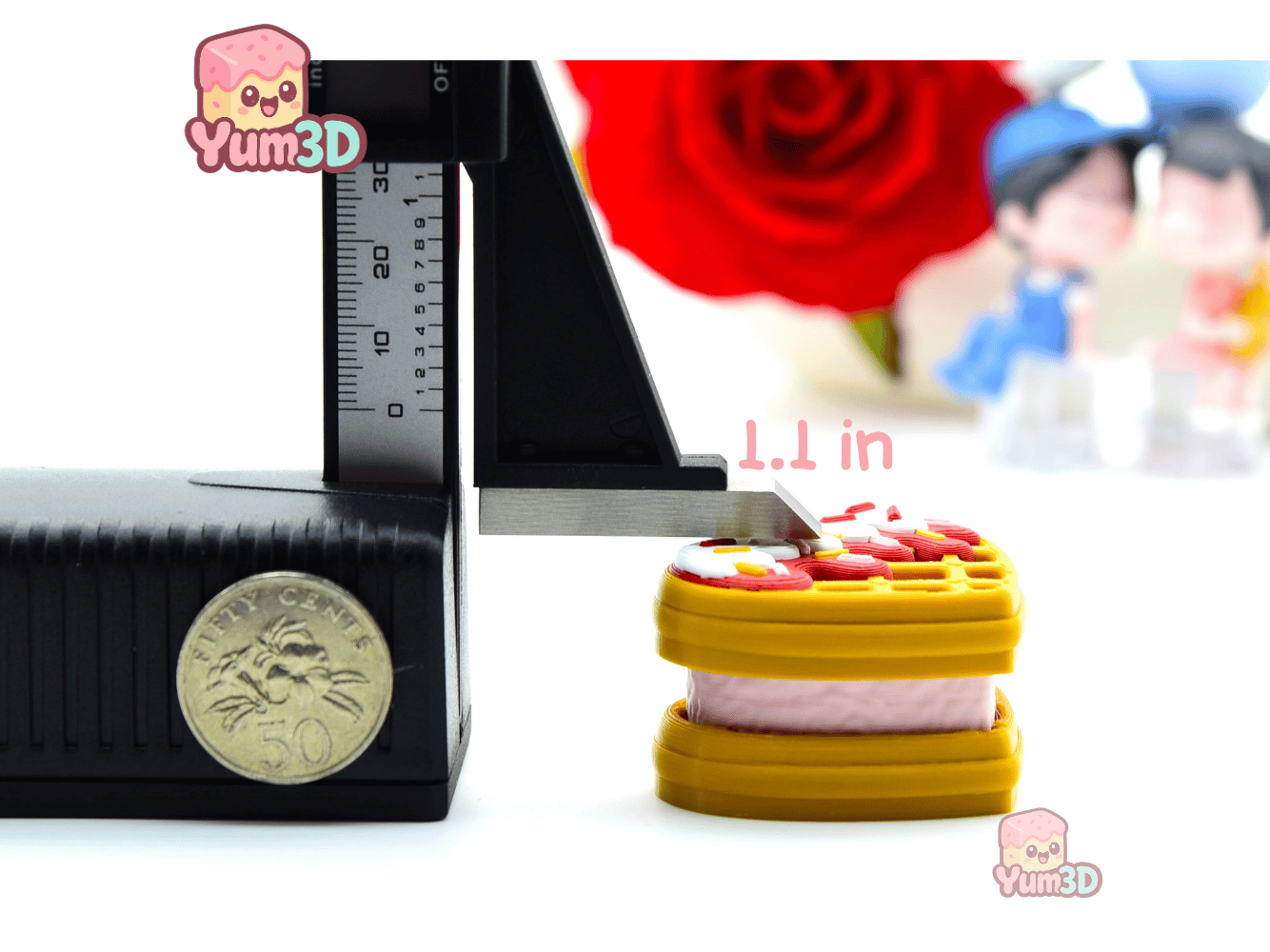 Yum3D-Valentine Heart Waffle Fidget Clicker Keychain_04.png