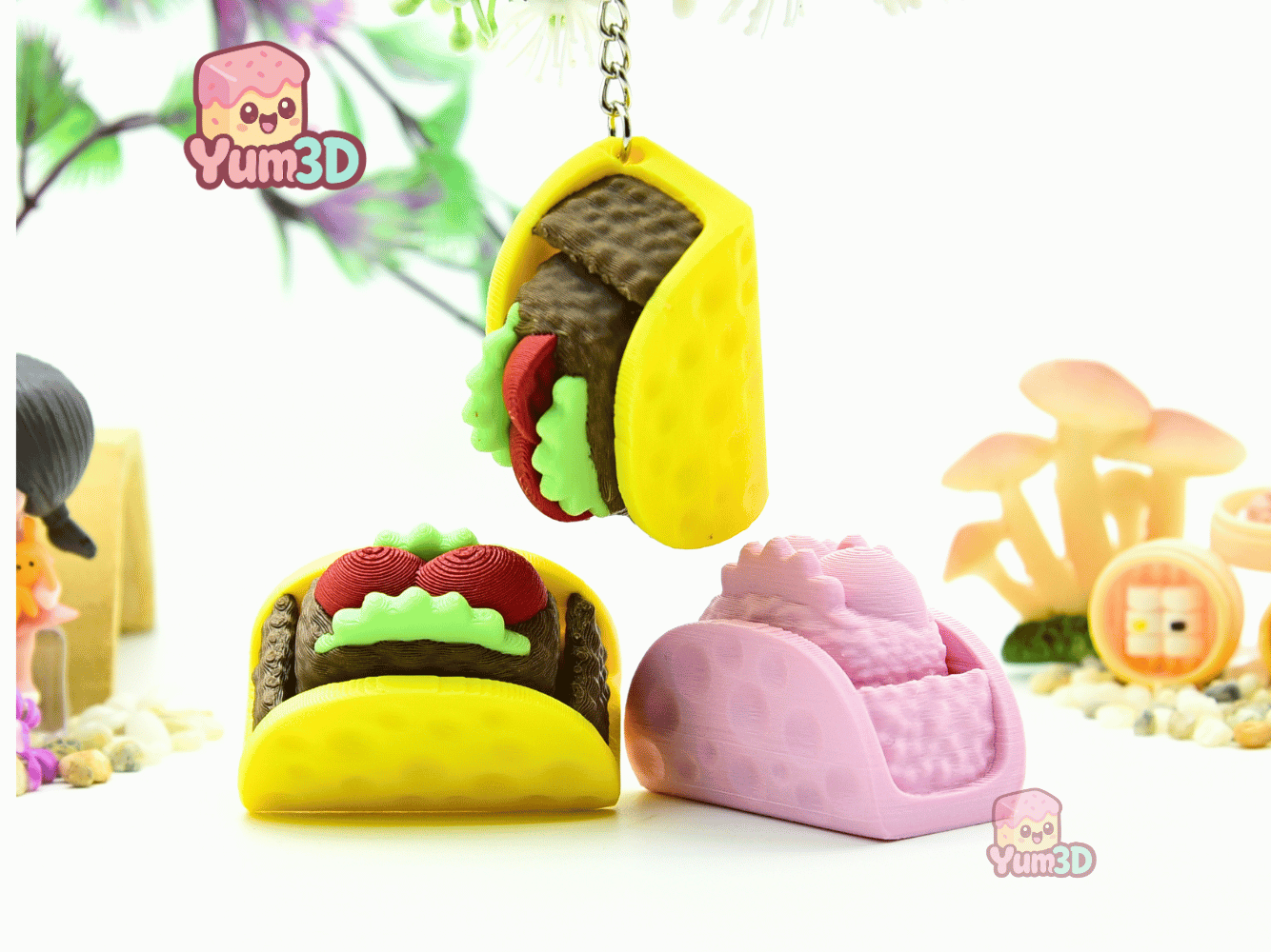 Yum3D-Taco for Food Lovers Fidget Clicker Keychain_05.png