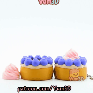 Yum3D-Blueberry Shortcake for food lovers Fidget Clicker Keychain_11.gif