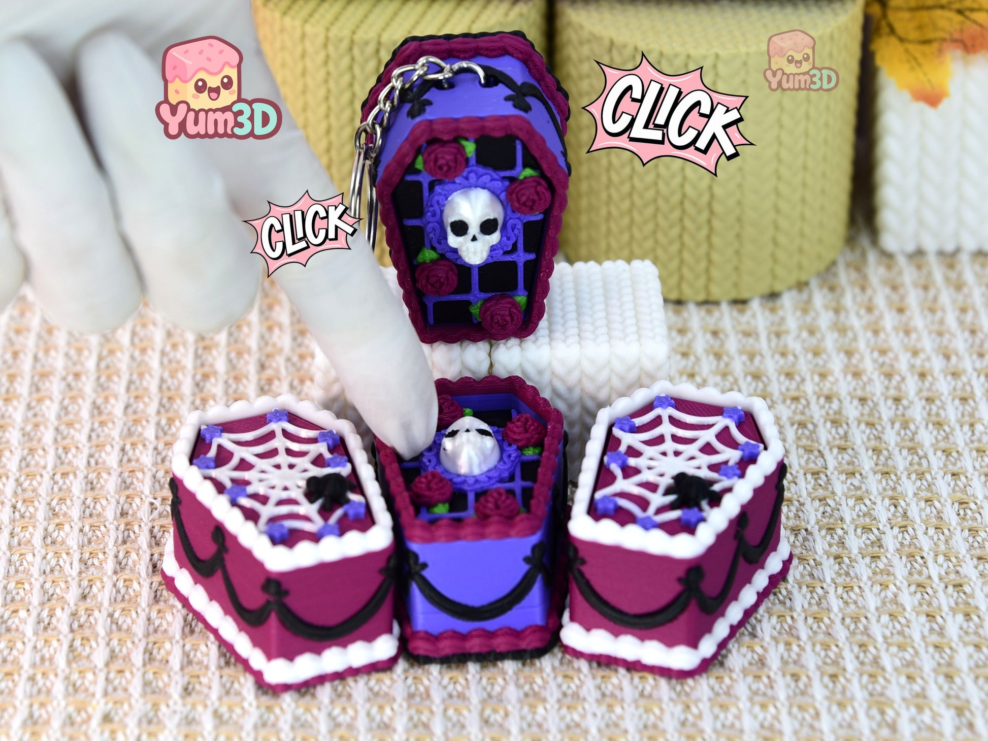 Yum3D-Halloween Gothic Coffin Cake Fidget Clicker Keychain_01.jpg