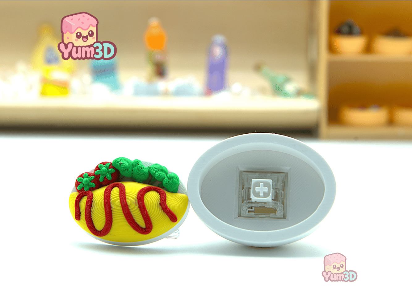 Yum3D-Omurice Delight for Food Lovers Fidget Clicker Keychain_03.png