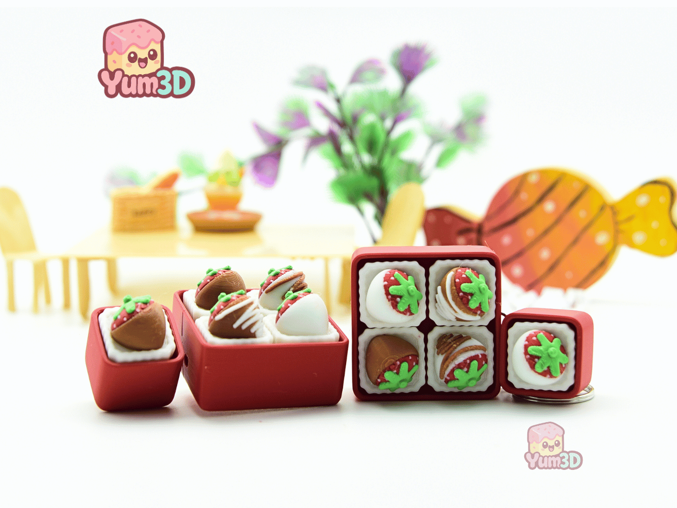 Yum3D-Strawberry Snack Box Set of Clicker Keychains_10.png