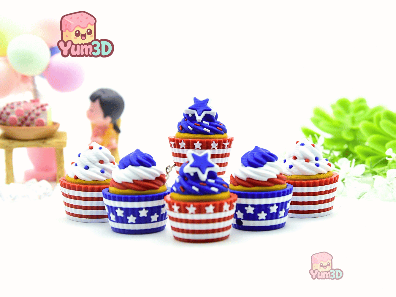 Yum3D-July 4th Cupcake for Food Lovers Set of Clicker Keychains_09.png
