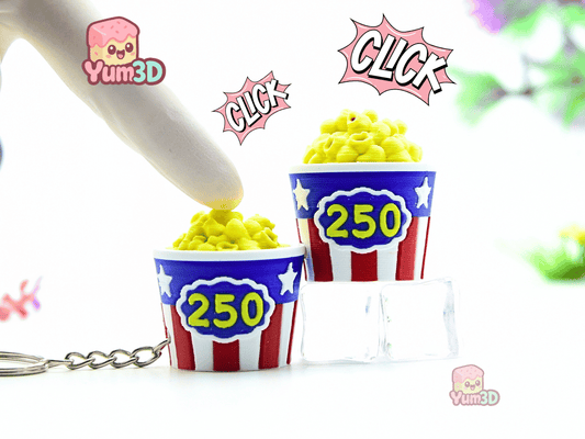 Yum3D-America 250 Popcorn Bucket for July 4th Fidget Clicker Keychain_01.png
