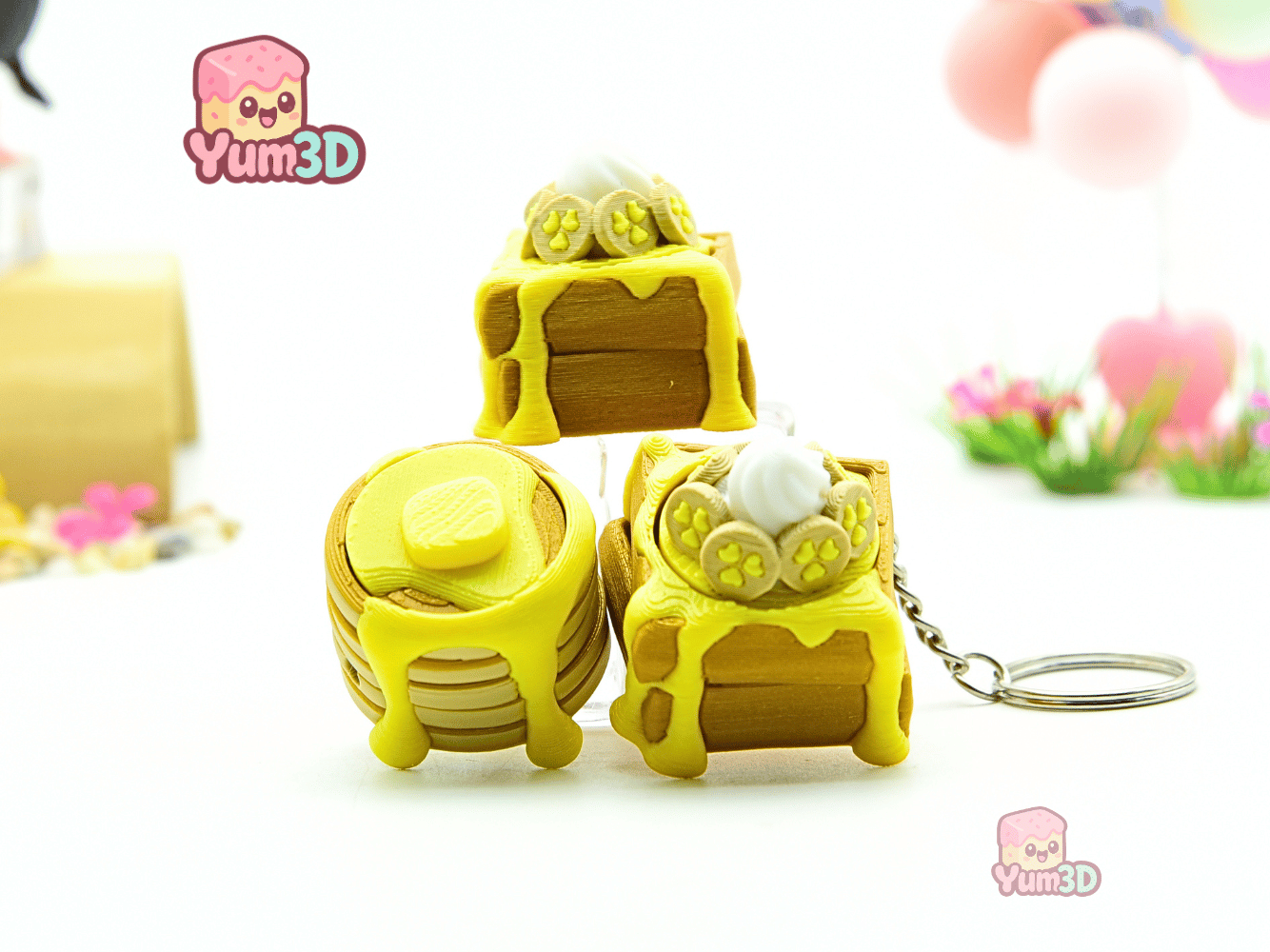 Yum3D-Pancake and Waffle Stack Set of Clicker Keychains_10.png