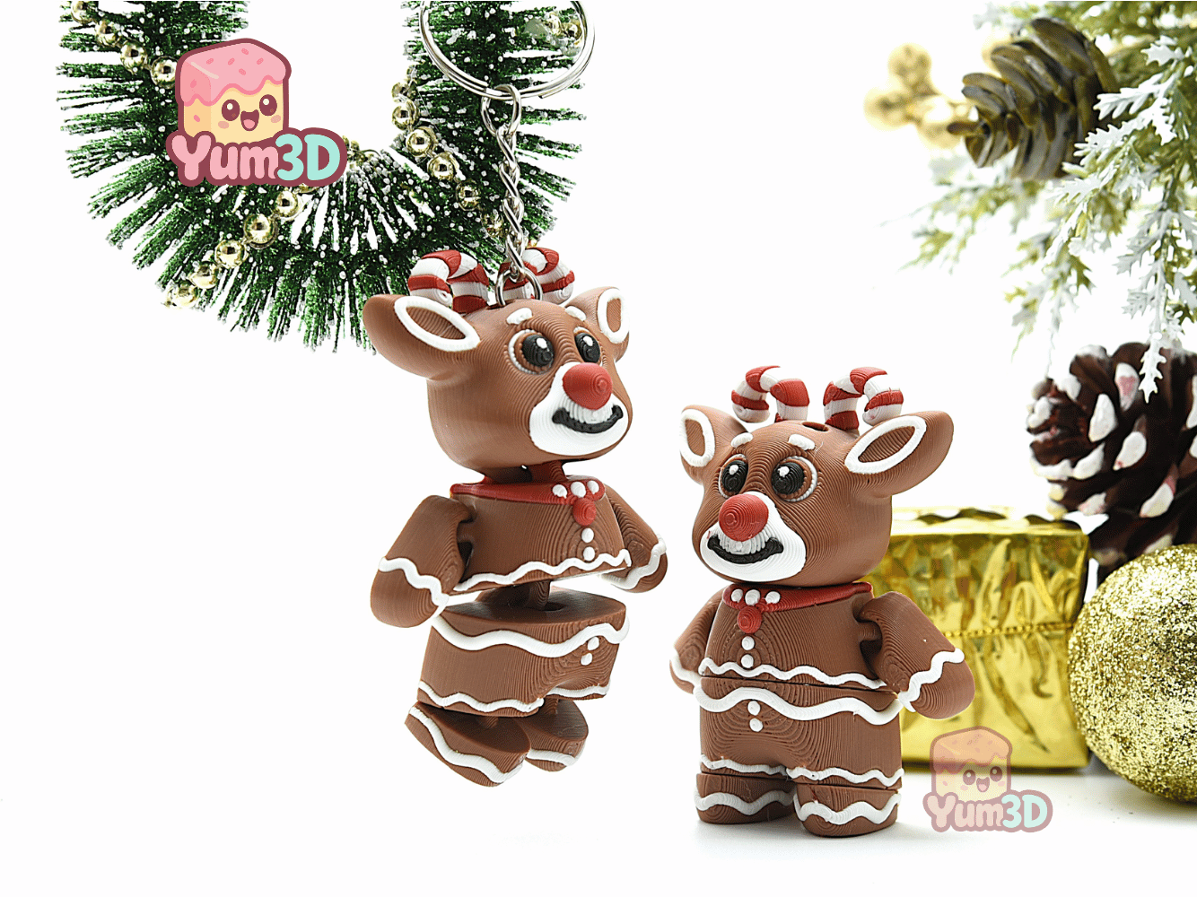 Yum3D-Christmas Gingerbread Reindeer Articulated Keychain_05.png